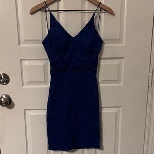 Teeze me Blue Lace Dress 1 / 2 backless open back